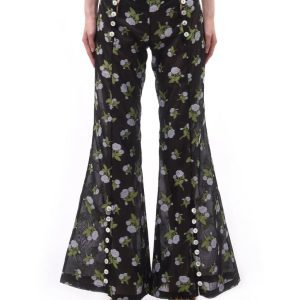 Yuhan Wang Floral Jacquard Trousers